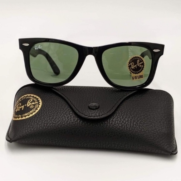 LIKE NEW Ray-Ban Wayfarer Black RB2140 Men /Women Sunglasses - Picture 3 of 16